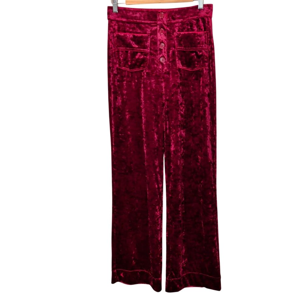 Halara Women's High Waisted Straight Leg Red Velvet Casual Pants Loose Fit